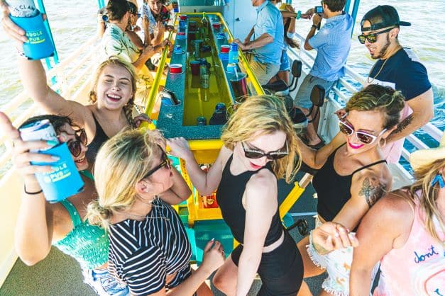 Paddle Pub guests enjoying Lake Monona